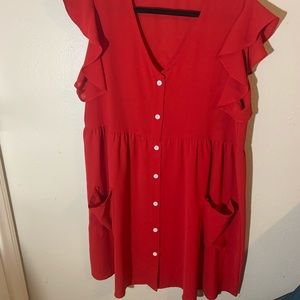 Red dress smock